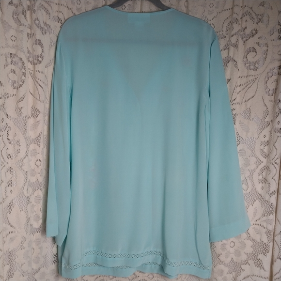 100% Silk Diane Von Furstenberg Silk Assets Tunic Blouse Pajama Top M Embroidery - Picture 2 of 7